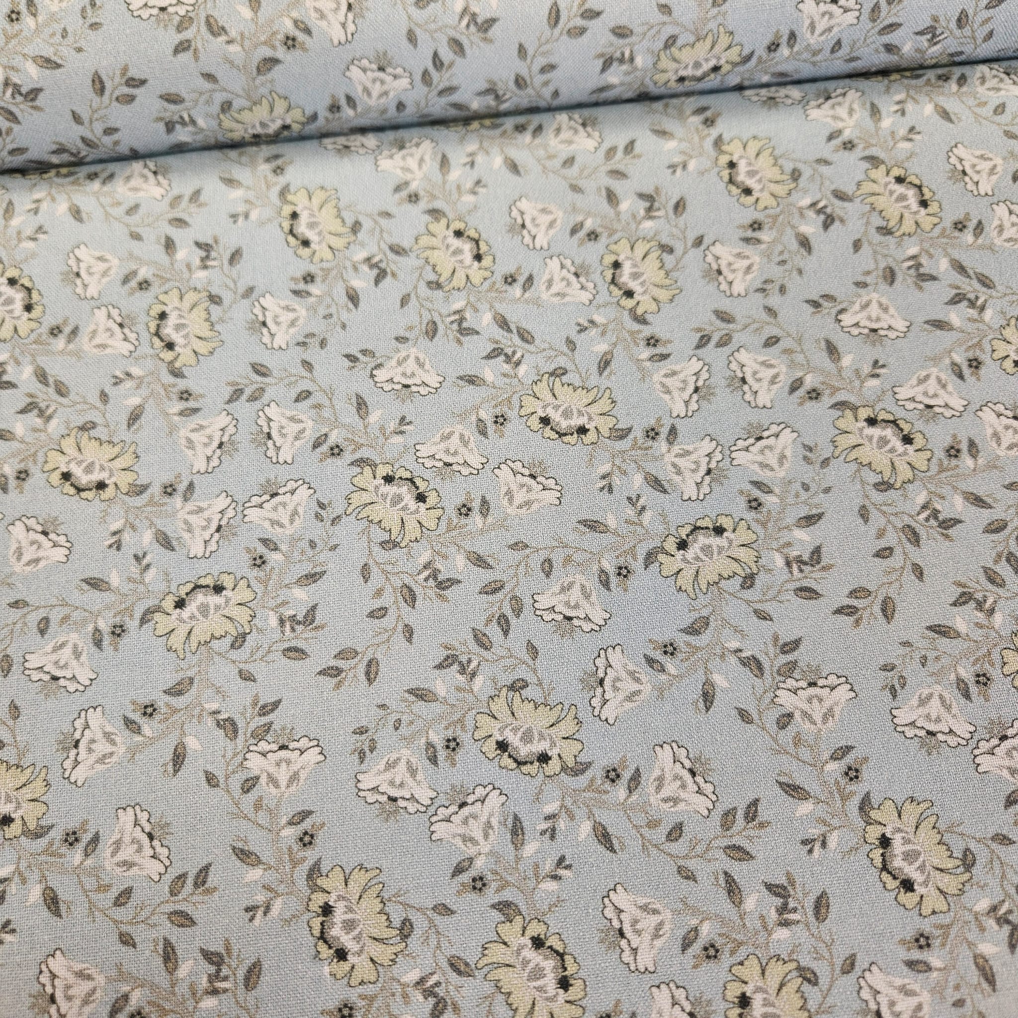 Stof - Blue and Marble 4502-877 100% Cotton Fabric