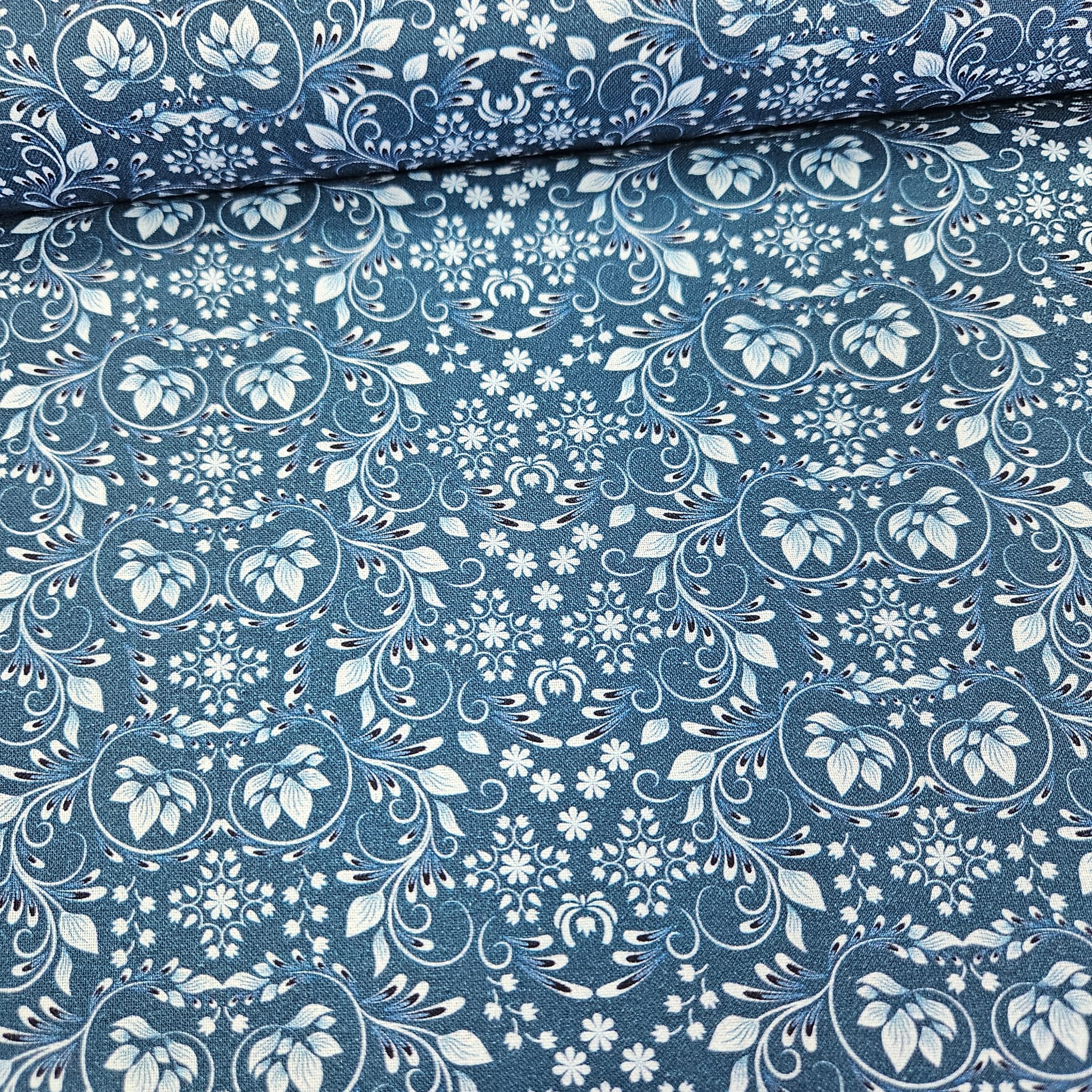 Stof - Blue and Marble 4502-870 100% Cotton Fabric