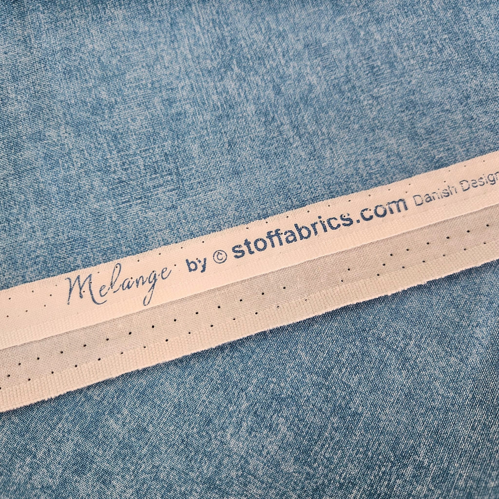 Stof - Melange Blue 100% Cotton Fabric