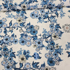 Stof - Blue and Marble 4502-868 100% Cotton Fabric