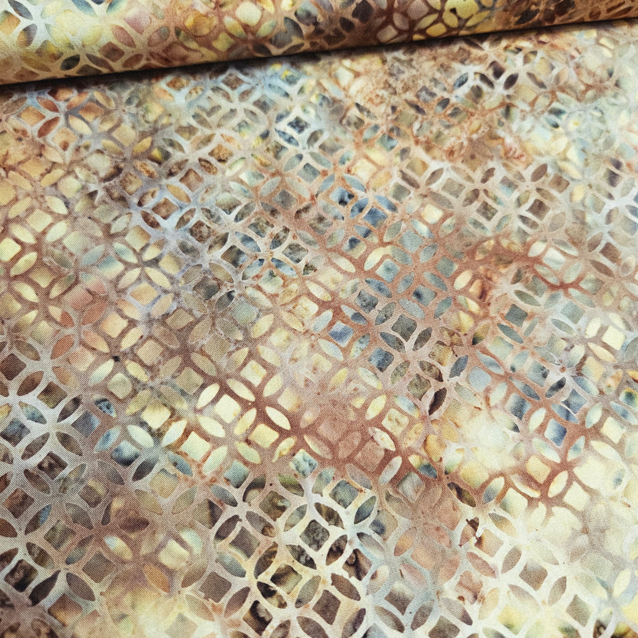 Hoffman - Bali Batiks Handpaints Fretwork Sepia 3361-311 100% Cotton Fabric - Crafts and Quilts