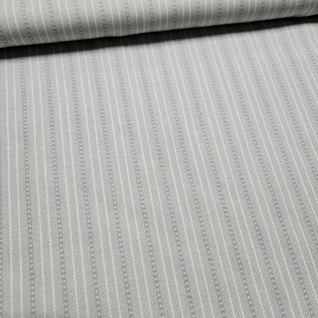 Henry Glass - Tranquil Garden Stripe Grey 100% Cotton Fabric - Crafts and Quilts