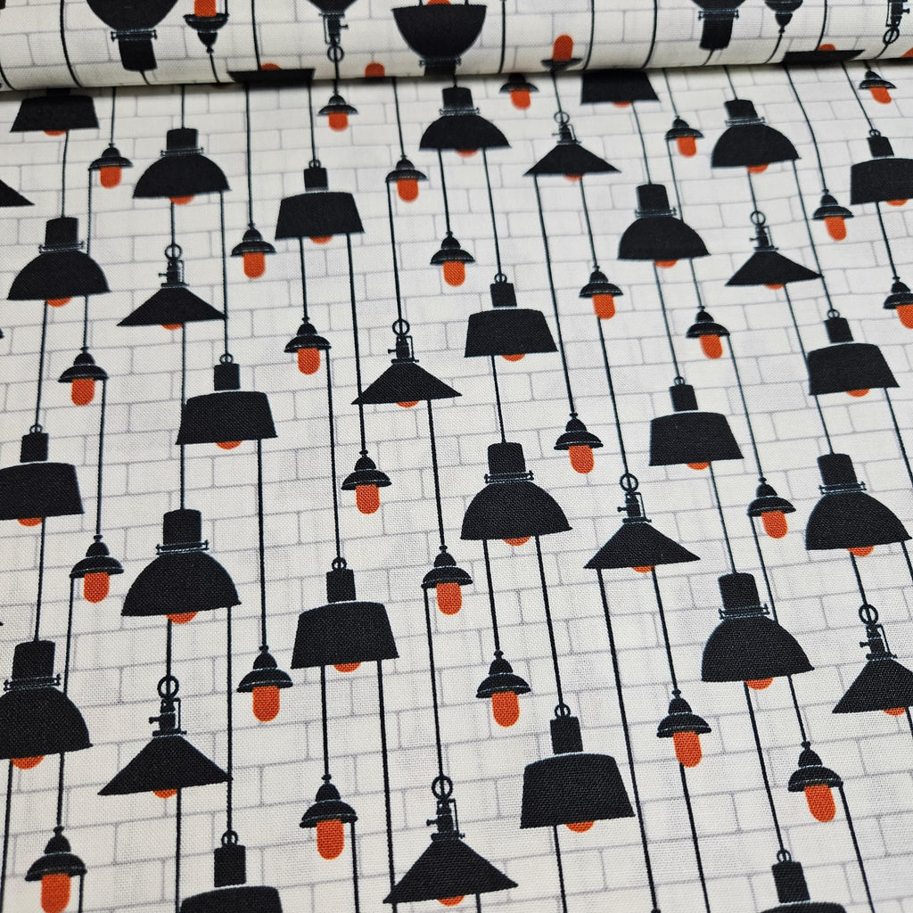 Stof - Loft Life Lamps Neutral 100% Cotton Fabric - Crafts and Quilts