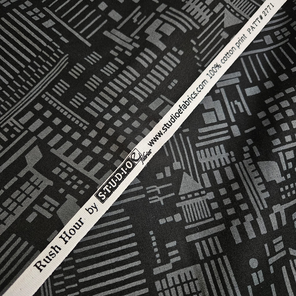Studio E - Rush Hour City Black 100% Cotton Fabric - Crafts and Quilts