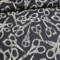 Blank Quilting - Scissors Black 100% Cotton Fabric - Crafts and Quilts