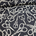 Blank Quilting - Scissors Black 100% Cotton Fabric - Crafts and Quilts