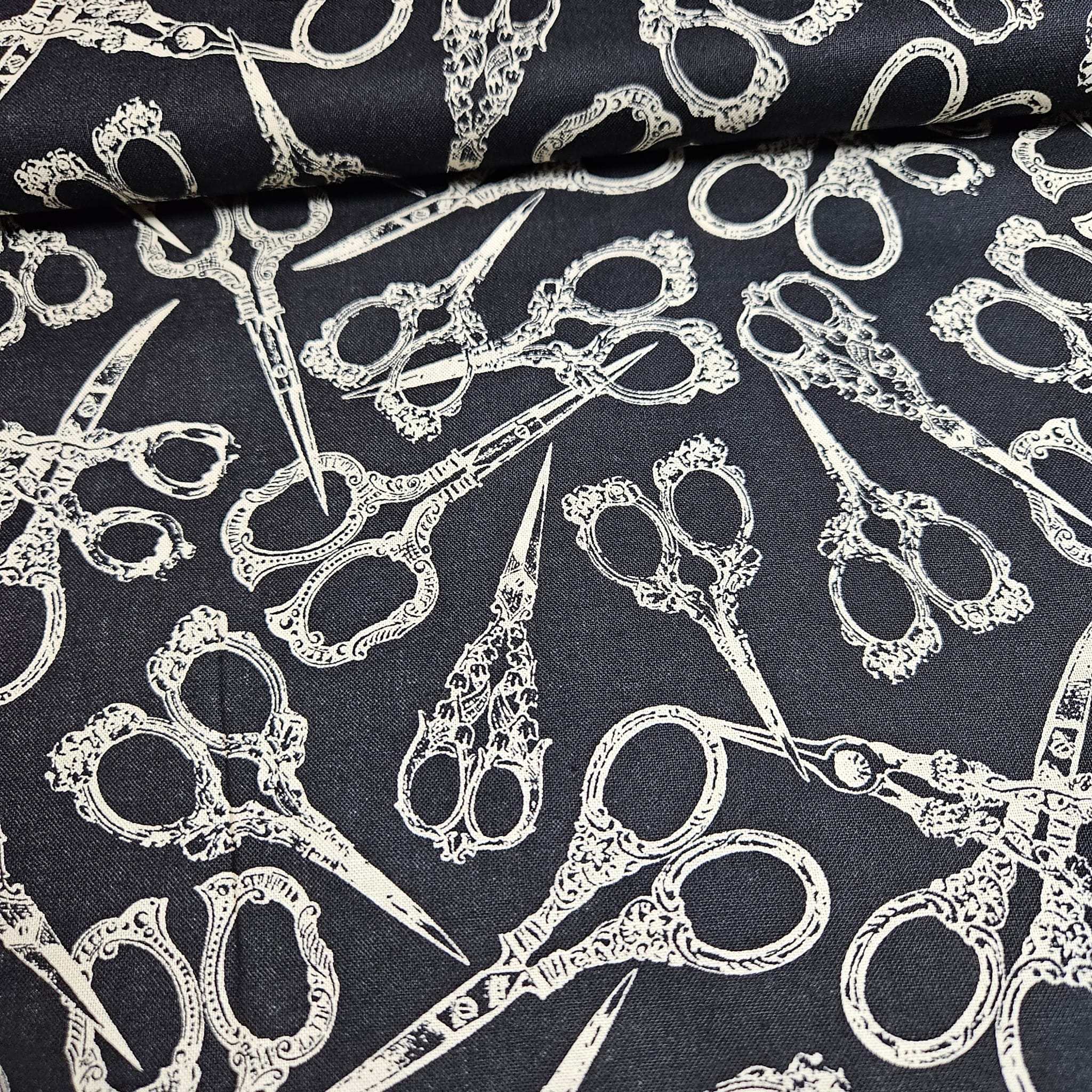 Blank Quilting - Scissors Black 100% Cotton Fabric - Crafts and Quilts