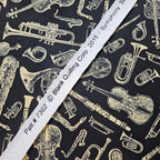 Blank Quilting - Symphony Instruments Black 100% Cotton Fabric - Crafts and Quilts