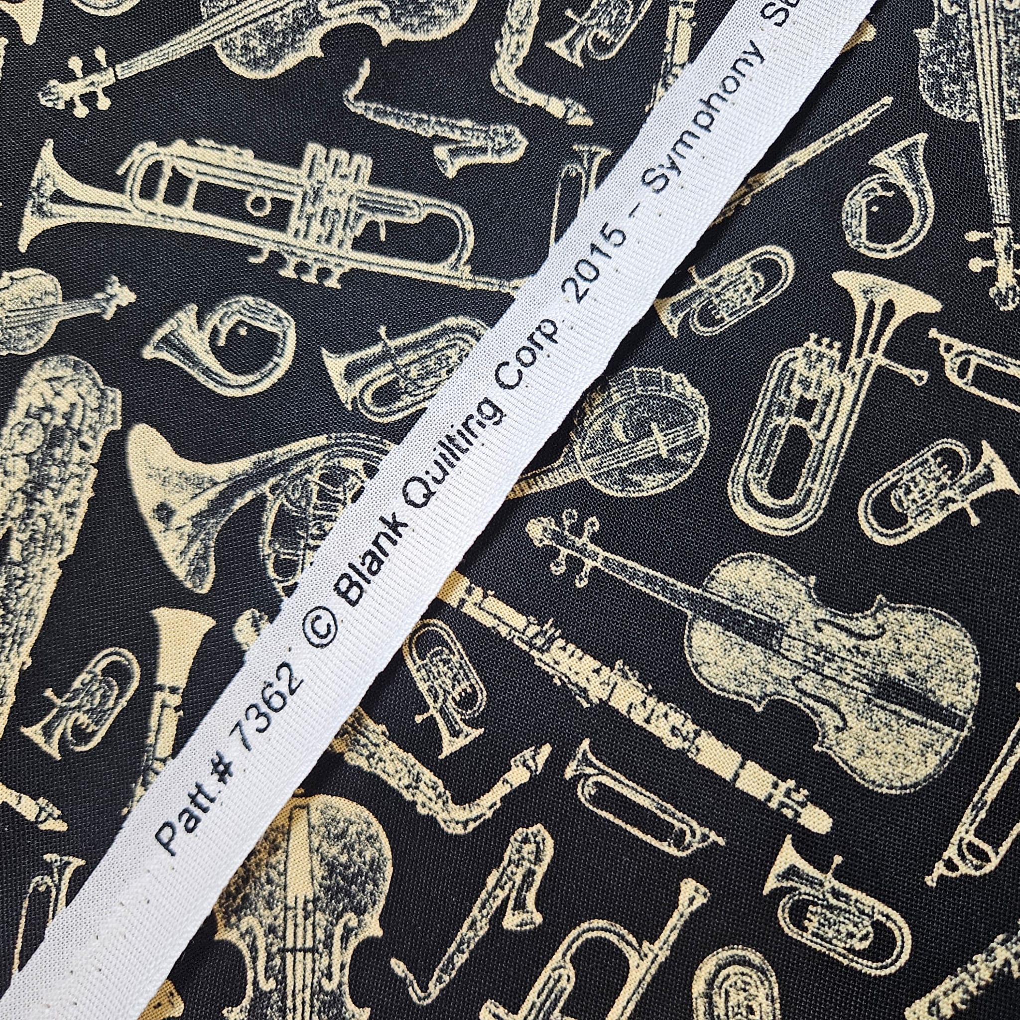 Blank Quilting - Symphony Instruments Black 100% Cotton Fabric - Crafts and Quilts