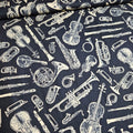 Blank Quilting - Symphony Instruments Black 100% Cotton Fabric - Crafts and Quilts