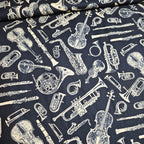 Blank Quilting - Symphony Instruments Black 100% Cotton Fabric - Crafts and Quilts