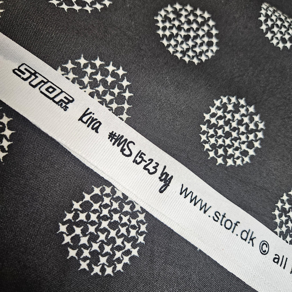 Stof - Kira Black MS 1523 100% Cotton Fabric - Crafts and Quilts
