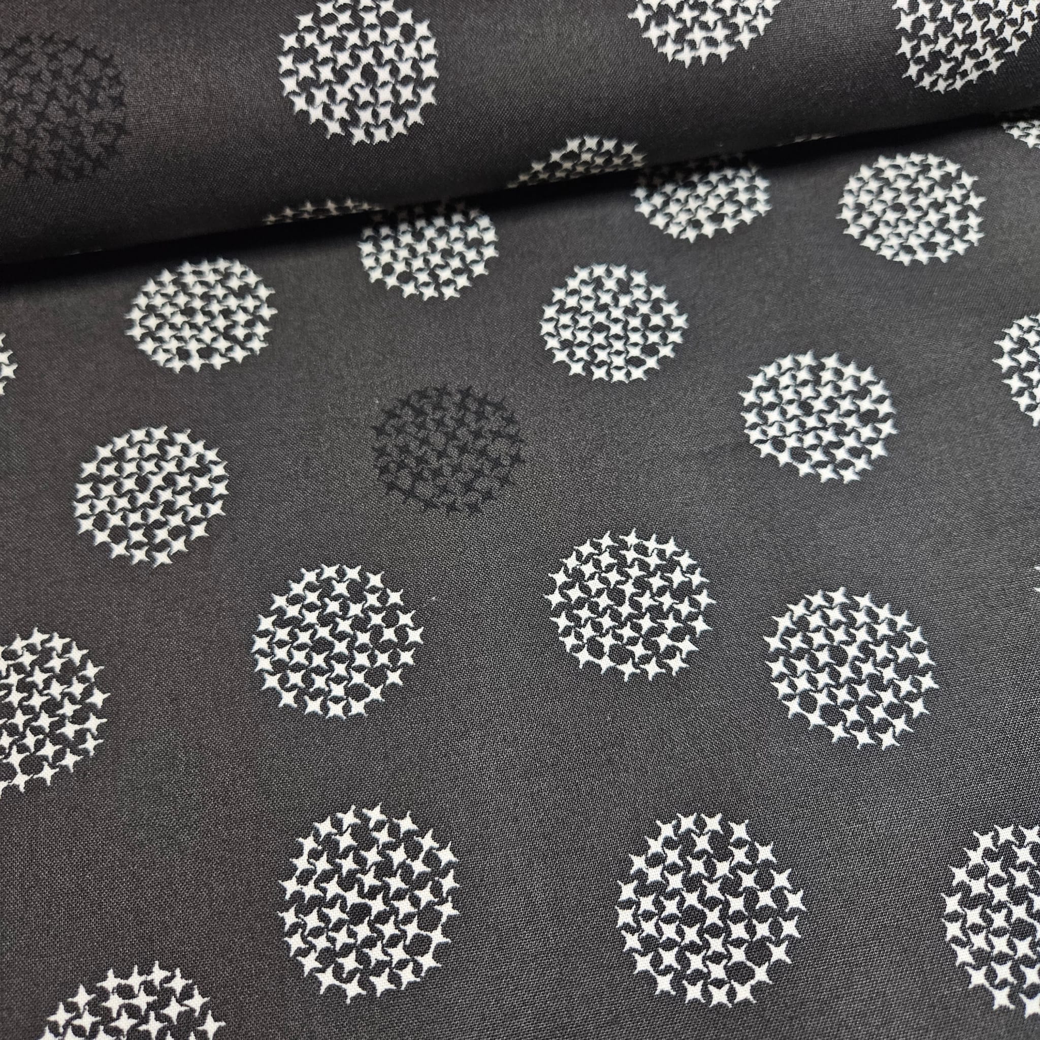 Stof - Kira Black MS 1523 100% Cotton Fabric - Crafts and Quilts