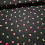 Stof - Arabella Rose on Black 100% Cotton Fabric - Crafts and Quilts