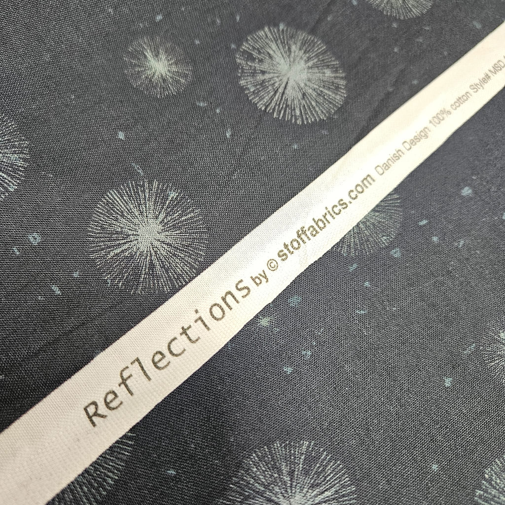Stof - Reflections Black 100% Cotton Fabric - Crafts and Quilts