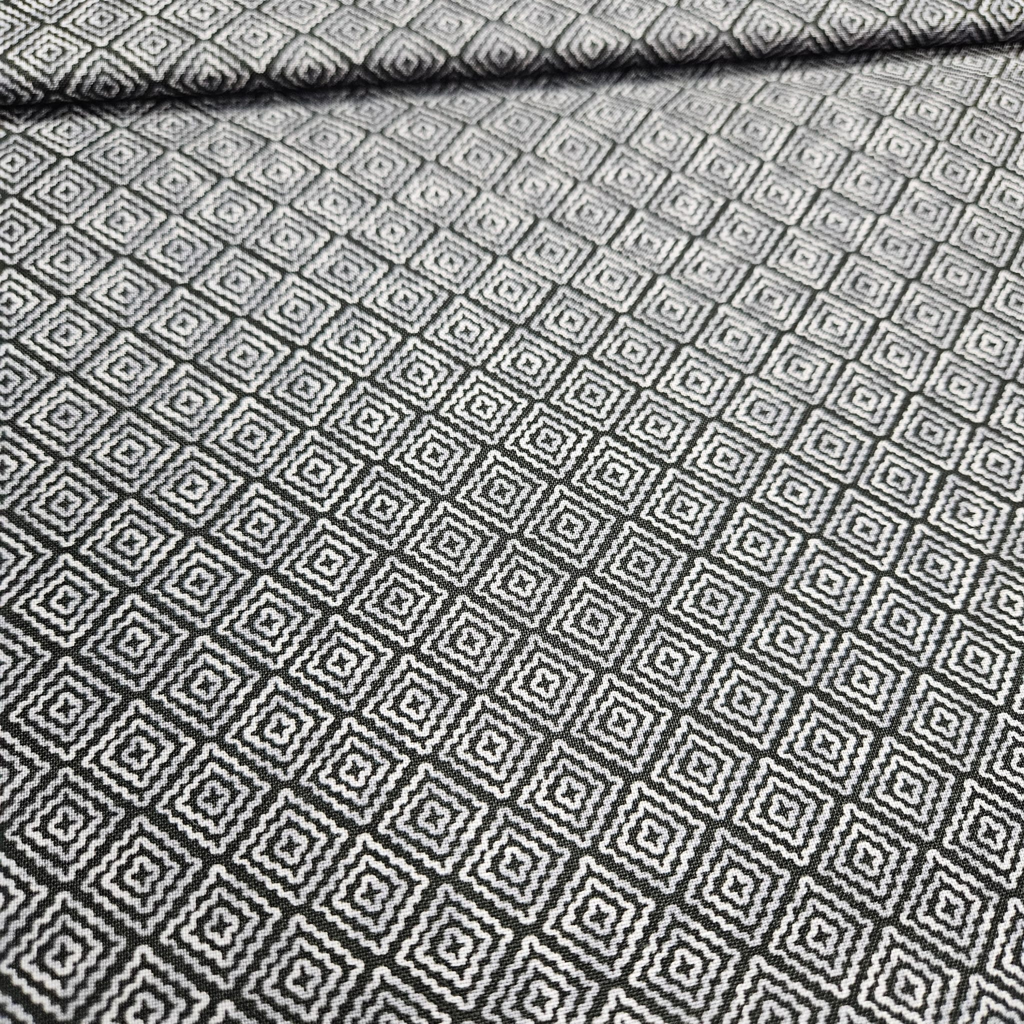 Stof - Quilters Basics Harmony Black White Geo 100% Cotton Fabric - Crafts and Quilts