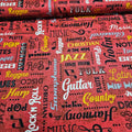 Blank Quilting - Sounds of Music Red 100% Cotton Fabric - Crafts and Quilts