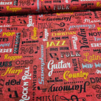 Blank Quilting - Sounds of Music Red 100% Cotton Fabric - Crafts and Quilts