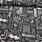 Kanvas - Luv to Dance Black & White 100% Cotton Fabric - Crafts and Quilts