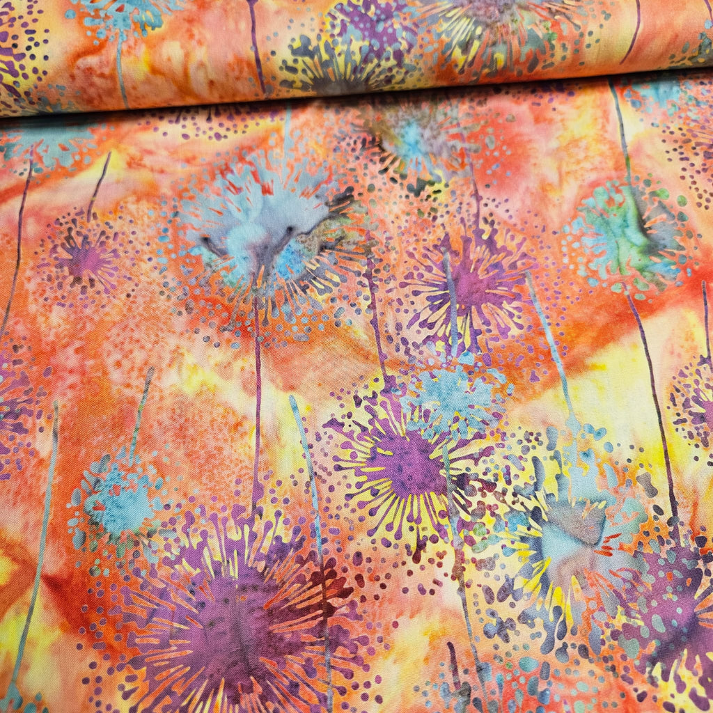 Hoffman - Bali Batiks Handpaints Dandelion Wishes Sunshine 3361-215 100% Cotton Fabric