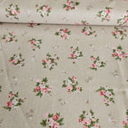 Stof - Vintage Roses Neutral Bouquet 100% Cotton Fabric - Crafts and Quilts