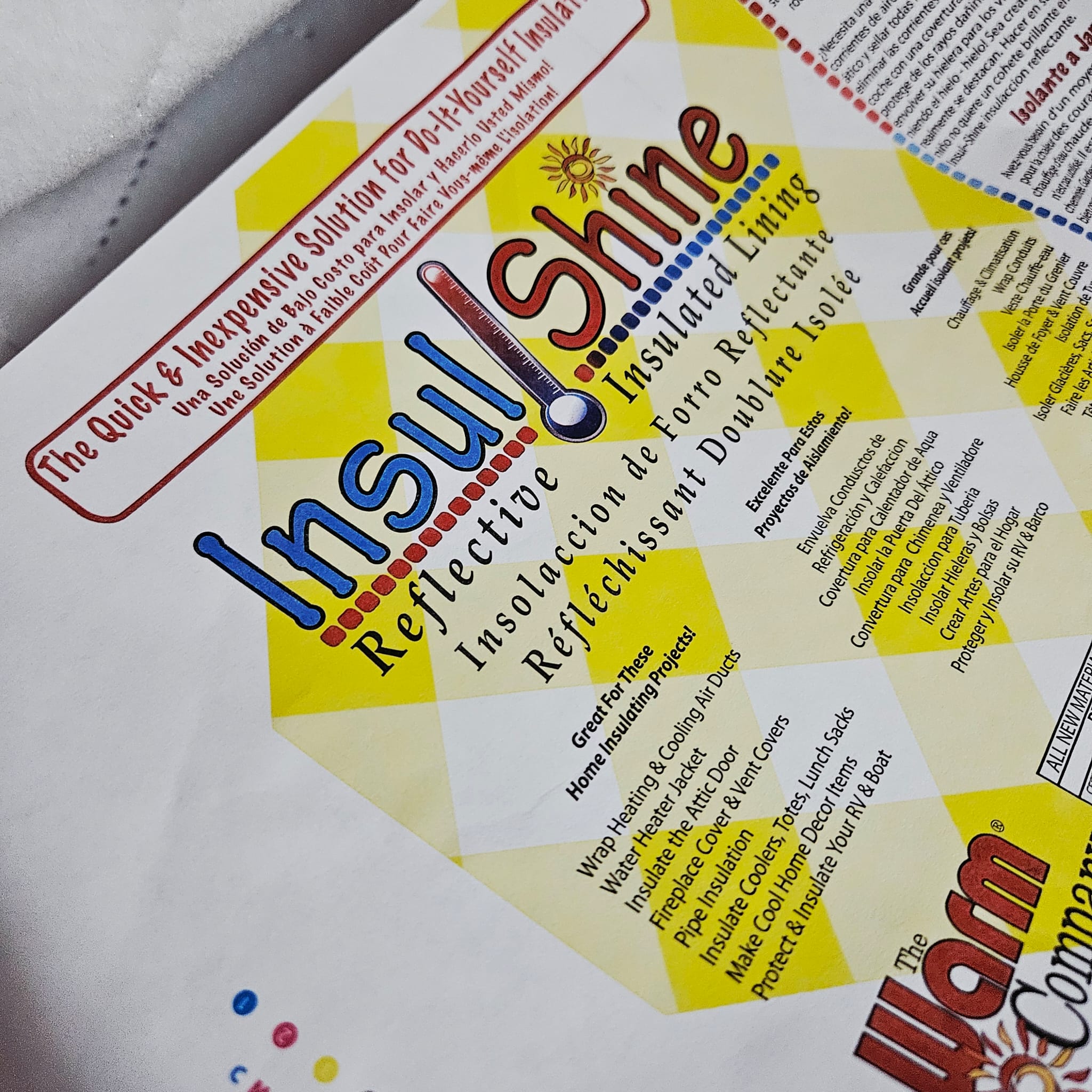 Insul-Shine Reflective Insulated Wadding 18" x 45" - Crafts and Quilts