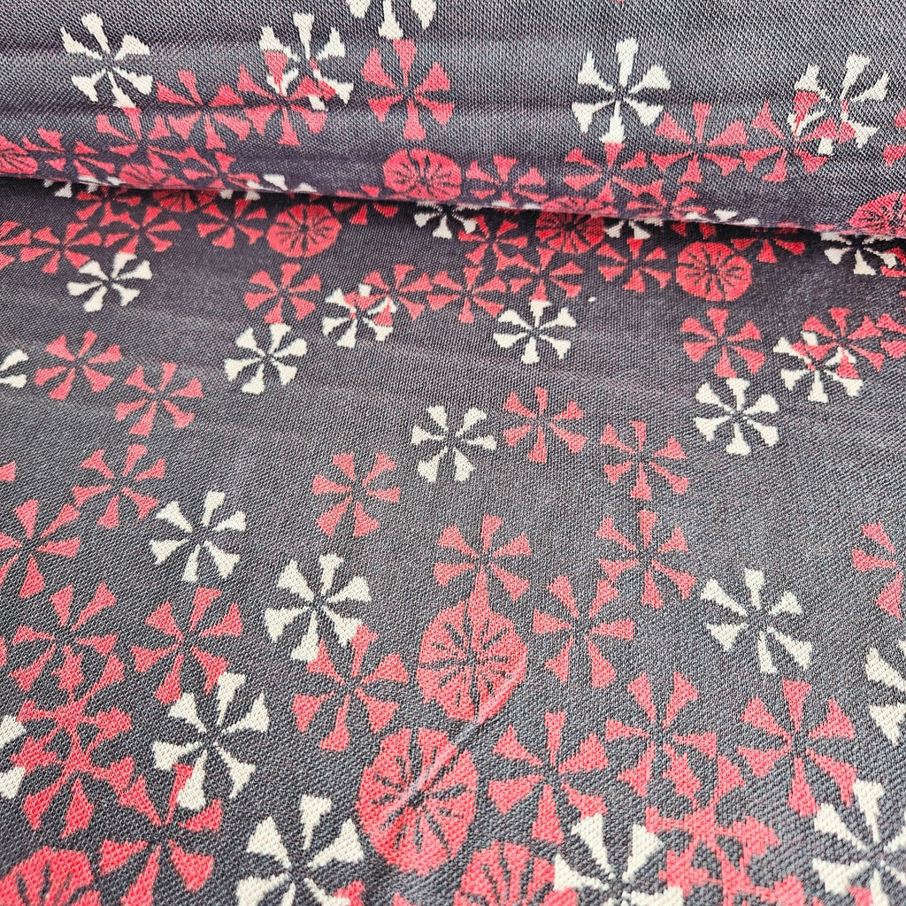 Stof Jacquard Knit Plum 16-179 Meter