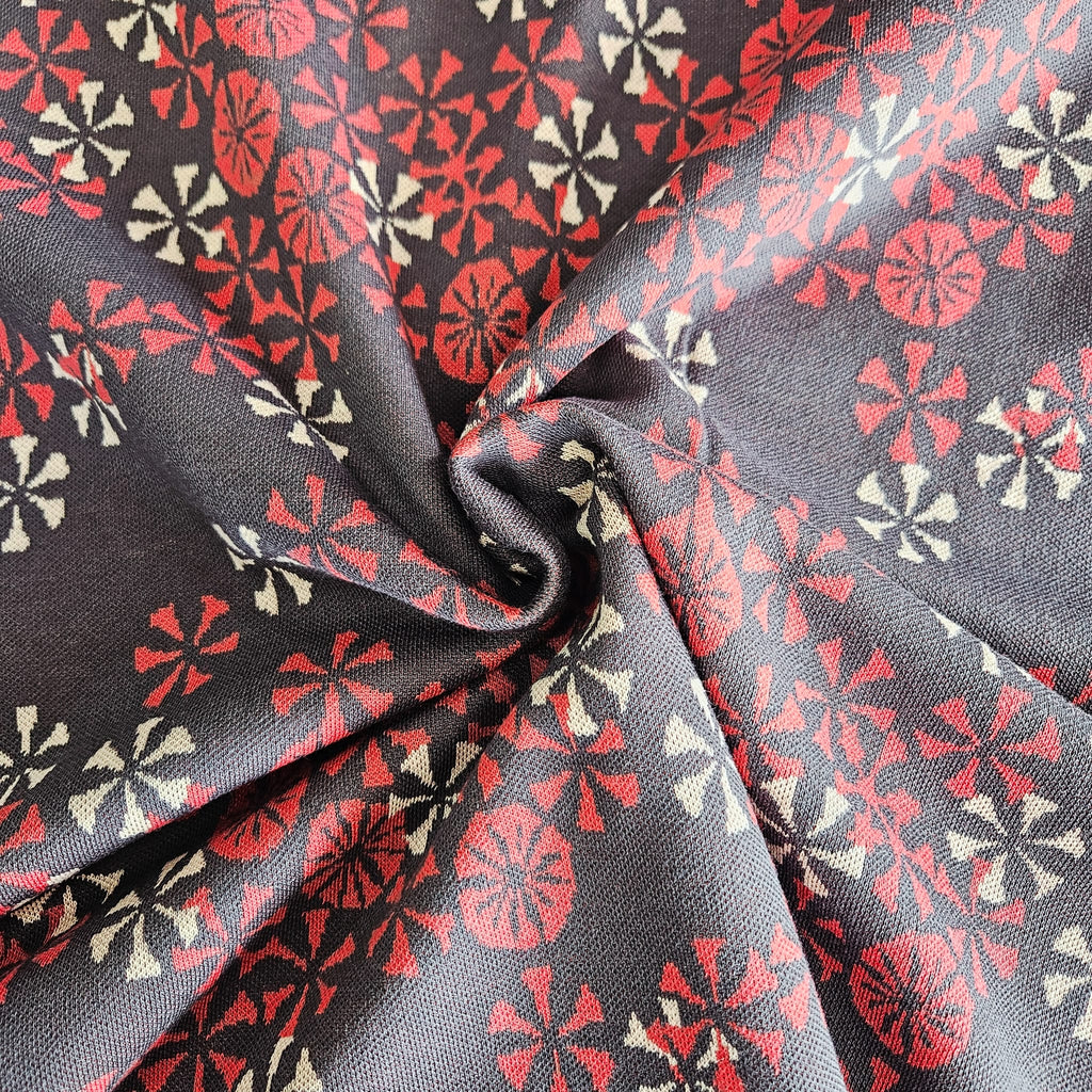 Stof Jacquard Knit Plum 16-179 Meter