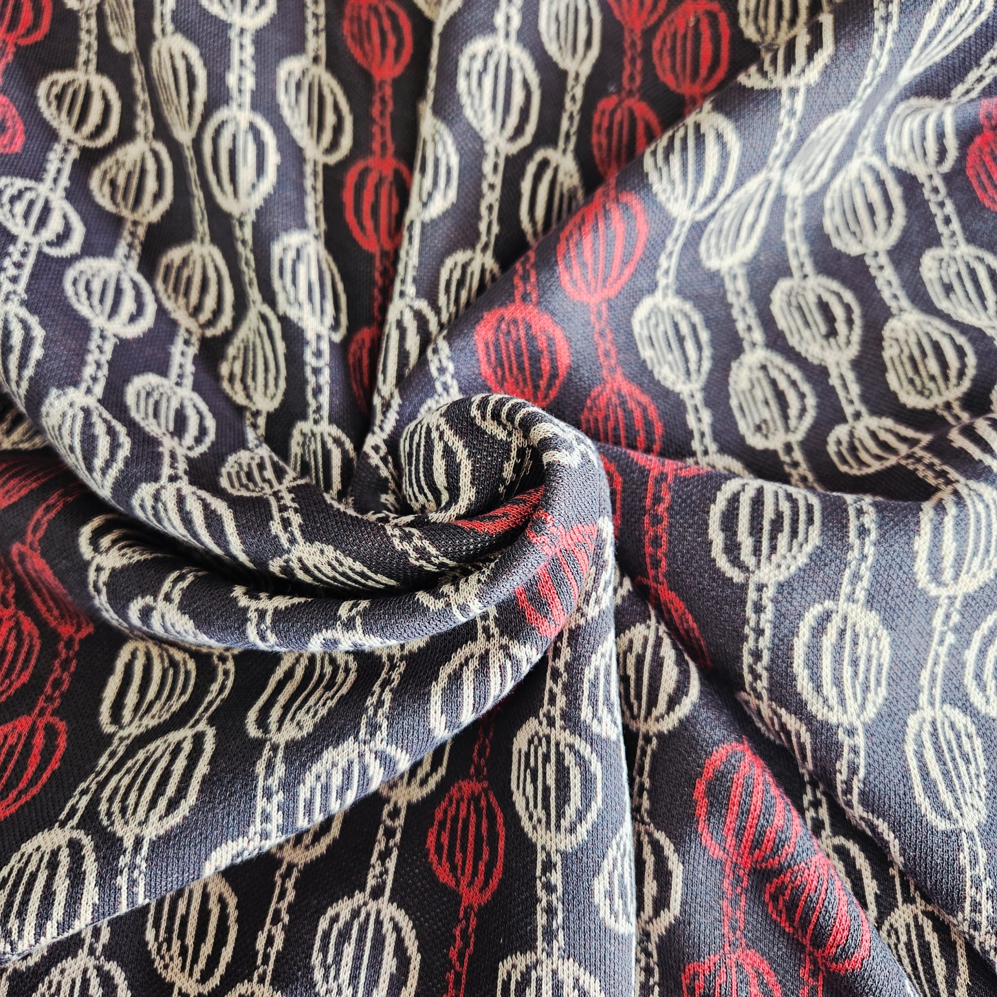 Stof Jacquard Knit Plum 16-173 Meter