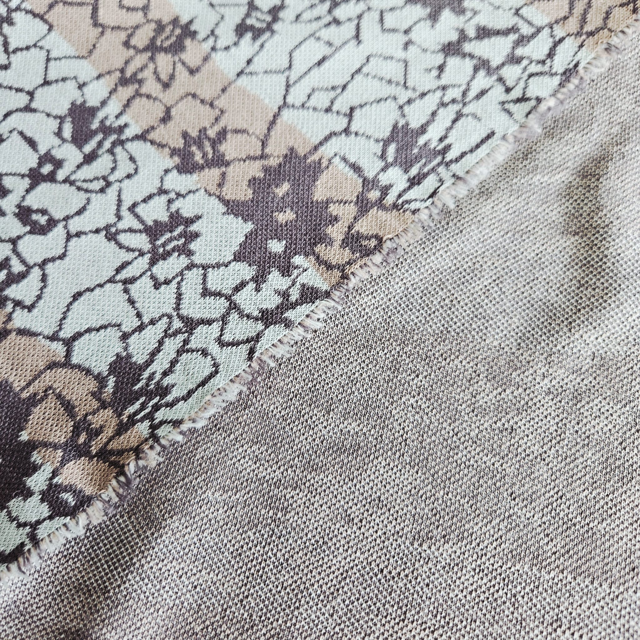 Stof Jacquard Knit Grey 16-178 Meter