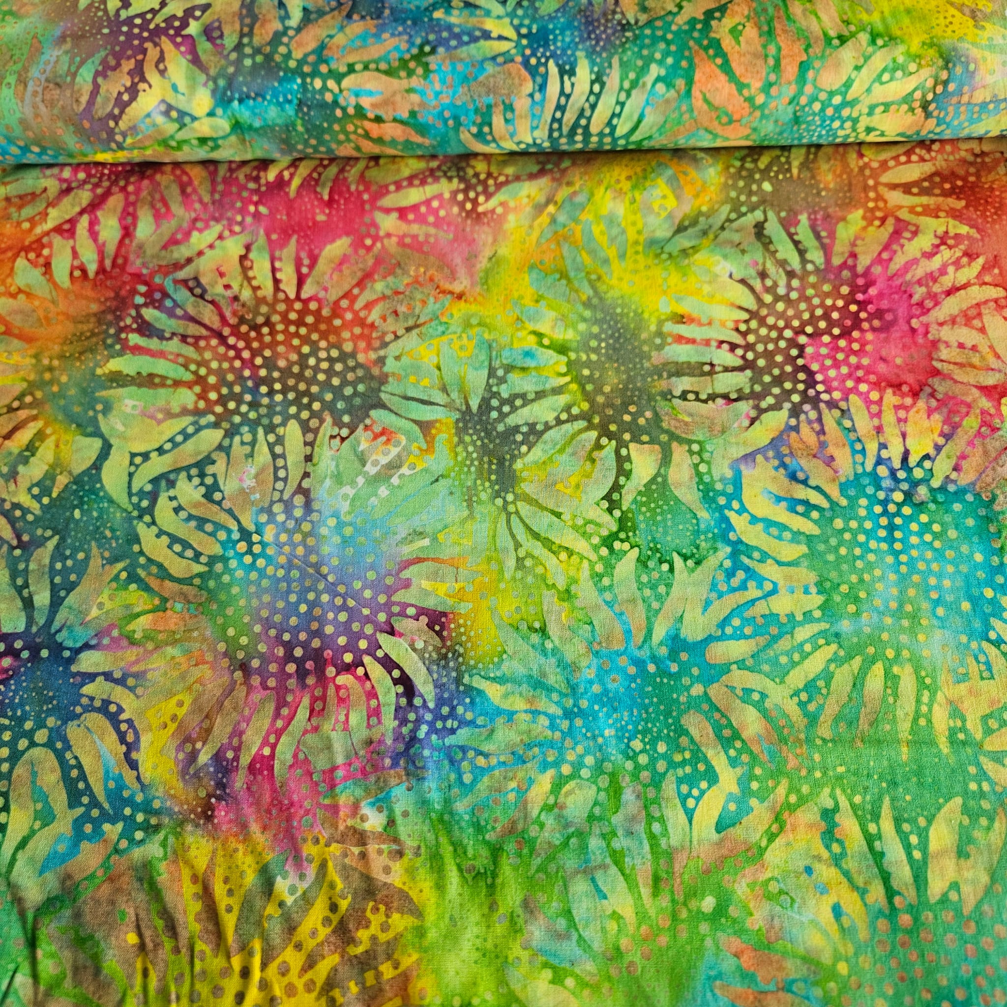 Hoffman - Bali Batiks Handpaints Sunflowers Multi 3358 736 100% Cotton Fabric