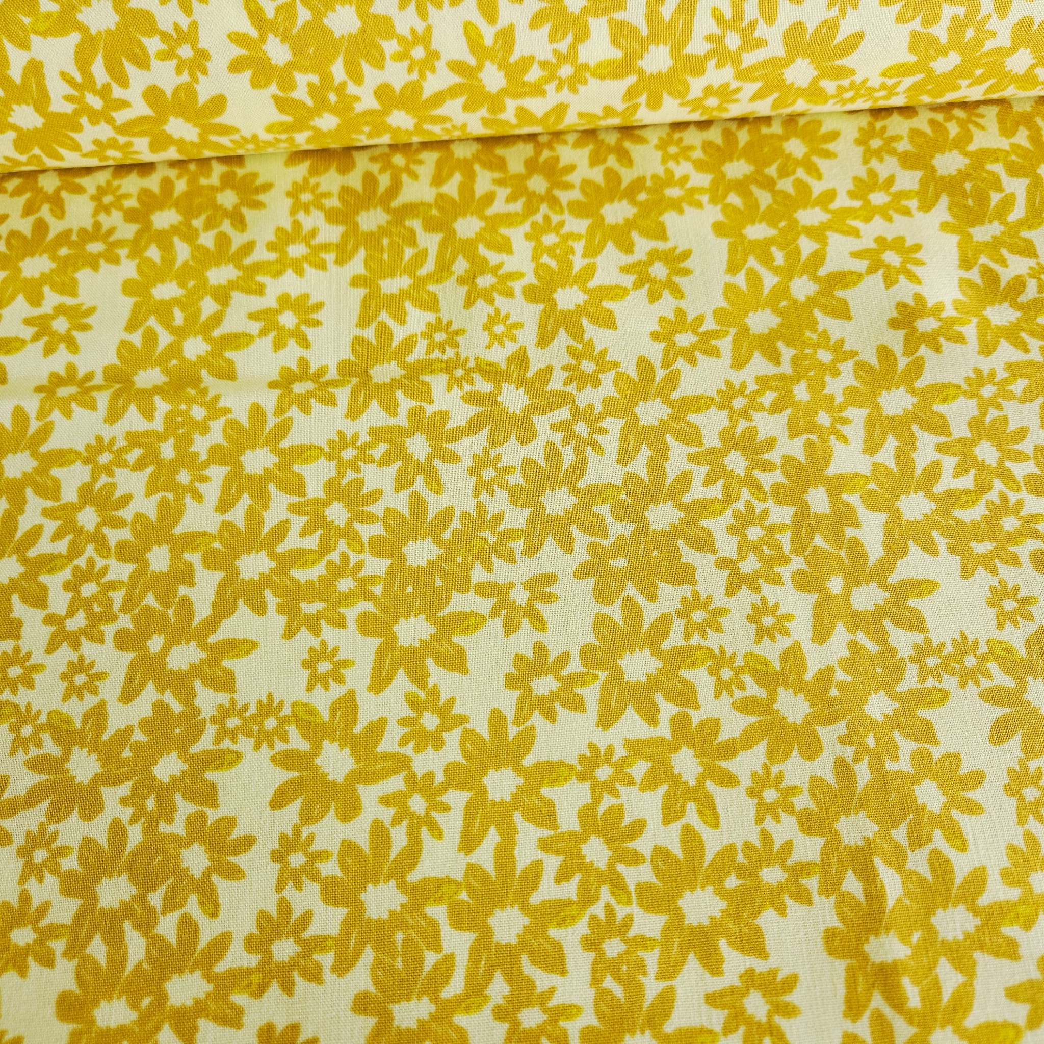 Free Spirit - Katharine's Wheel Starry Night Yellow 100% Cotton Fabric