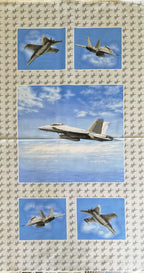 Studio E - Air Show Planes Fighter Jets Quilt Fabric Panel