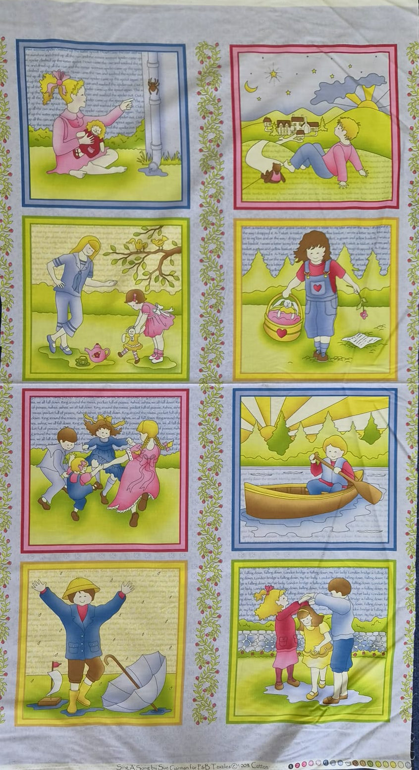 Benartex - Sing a Song Blue Quilt Fabric Panel