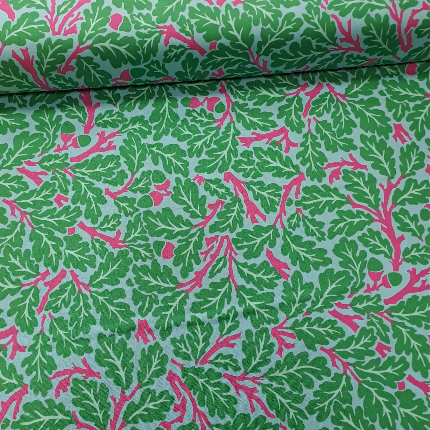 Kaffe Fassett and Morris and Co - Oak Turquoise PWKW003  - 100% Cotton Fabric by Free Spirit