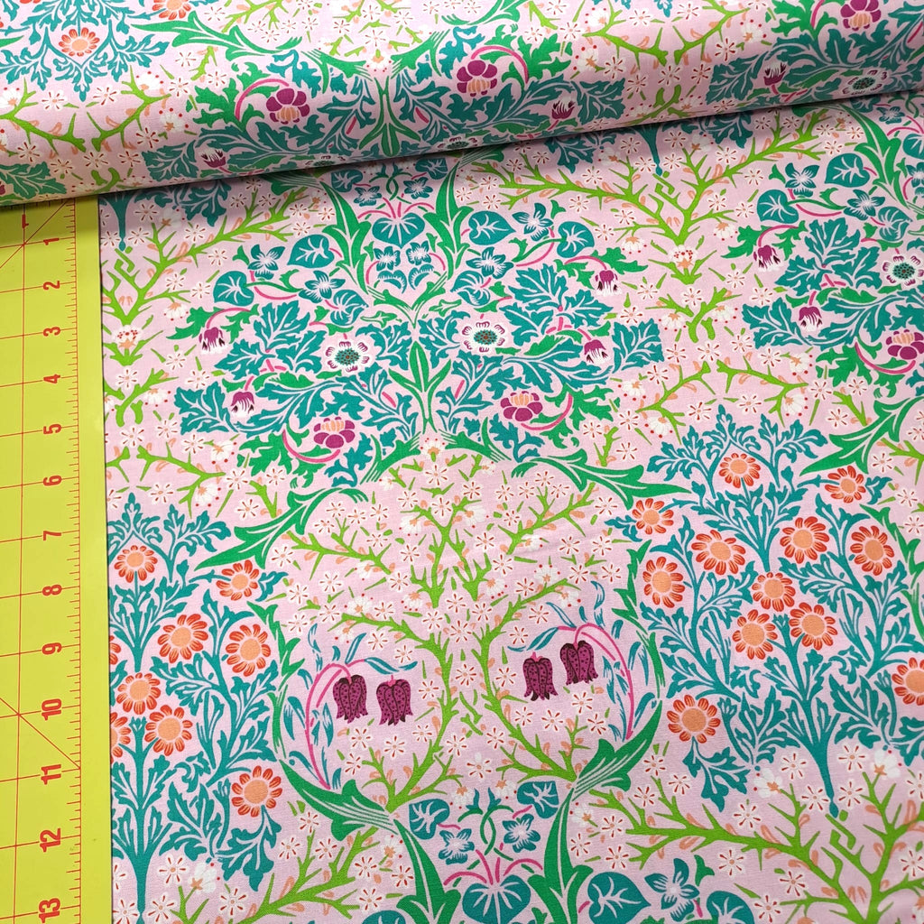 Kaffe Fassett and Morris and Co - Blackthorn Pink PWKW002  - 100% Cotton Fabric by Free Spirit