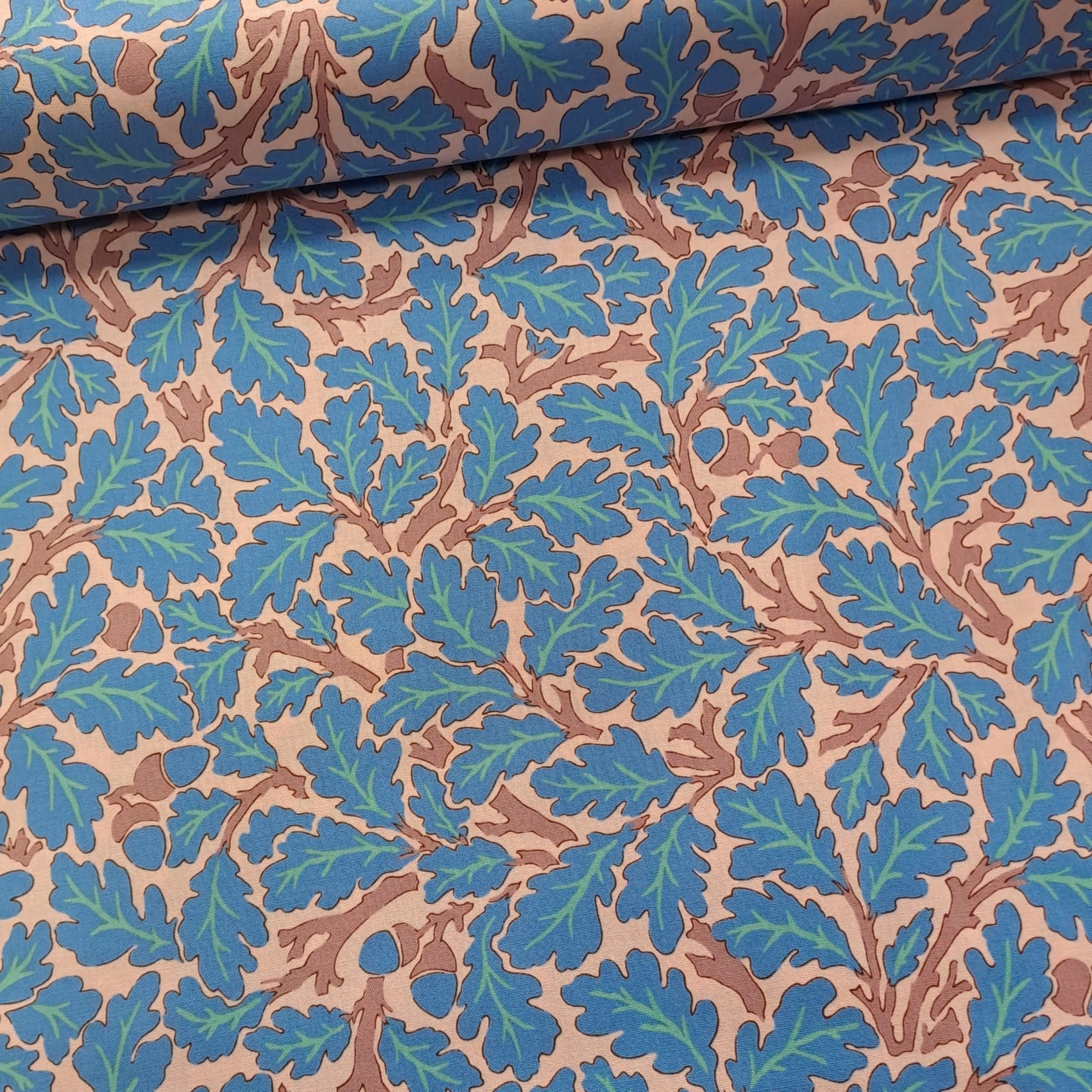 Kaffe Fassett and Morris and Co - Oak Blue PWKW003  - 100% Cotton Fabric by Free Spirit