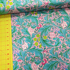 Kaffe Fassett and Morris and Co - Leicester Aqua PWKW011 - 100% Cotton Fabric by Free Spirit