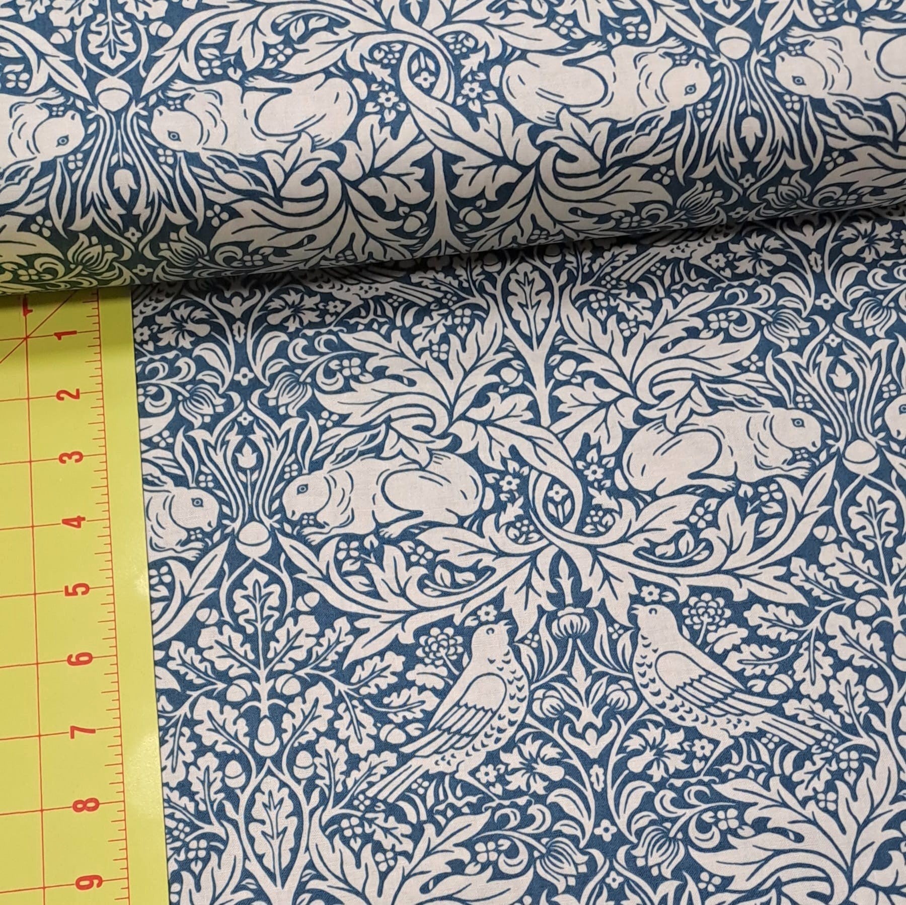 The Original Morris and Co - Brer Rabbit Navy PWWM026 - 100% Cotton Fabric by Free Spirit