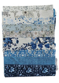 5" Charm Roll - Blue and Marble by Stof - Ten 100% Cotton Strips
