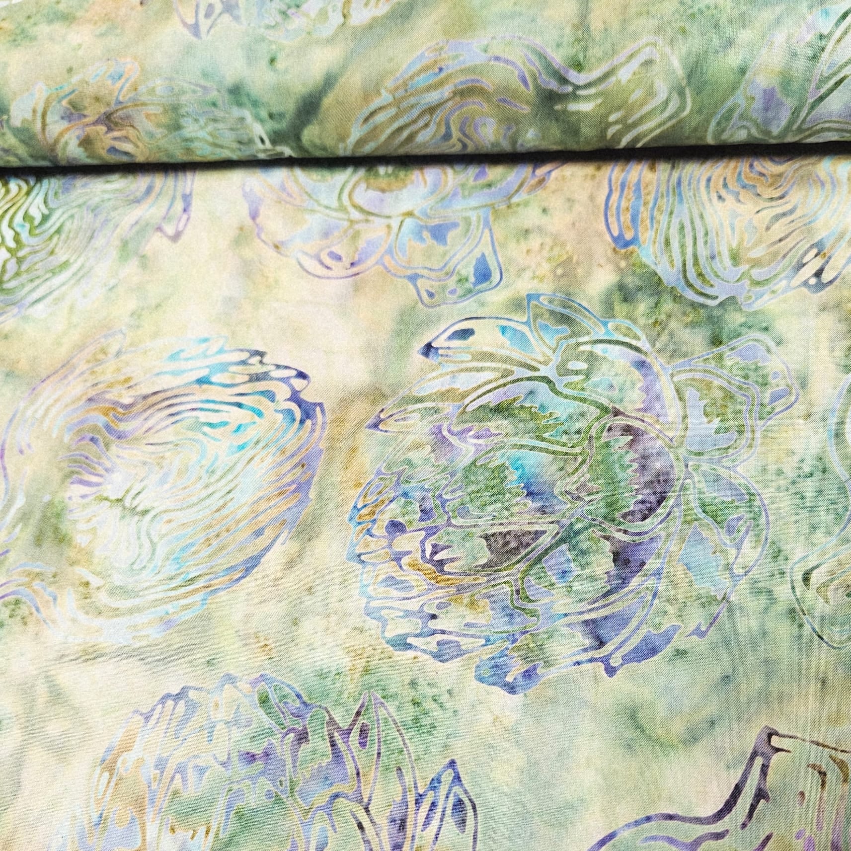 Hoffman - Bali Batiks Handpaints Artichoke Green Tea 100% Cotton Fabric - Crafts and Quilts