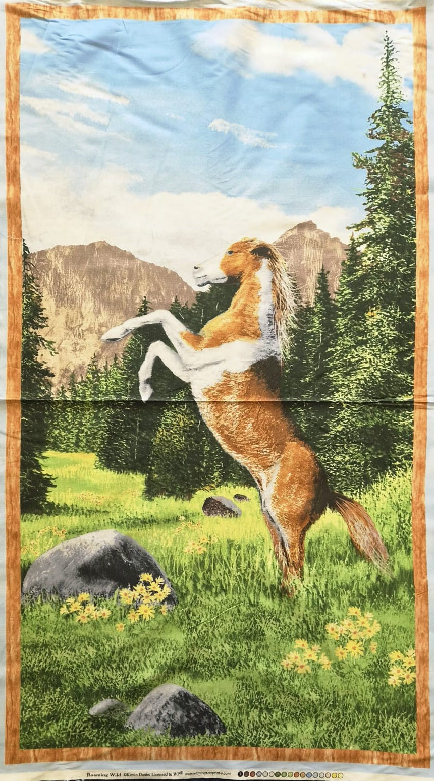 Wilmington - Roaming Wild Horse Quilt Fabric Panel