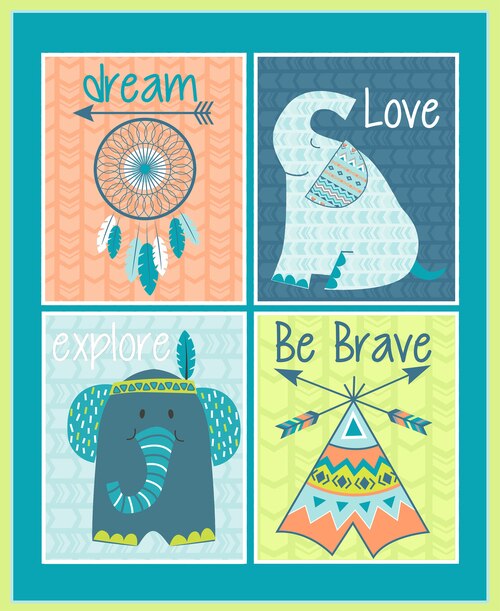 Studio E - Boho Baby Quilt Fabric Panel