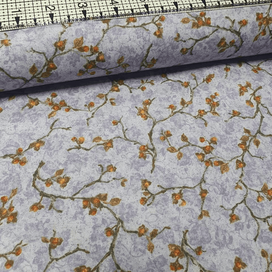 Benartex - Bittersweet by Nancy Halvorsen Purple Branch 100% Cotton Fabric - Crafts and Quilts