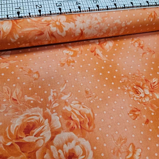 Benartex - Ellie Ann Orange Tonal 100% Cotton Fabric - Crafts and Quilts