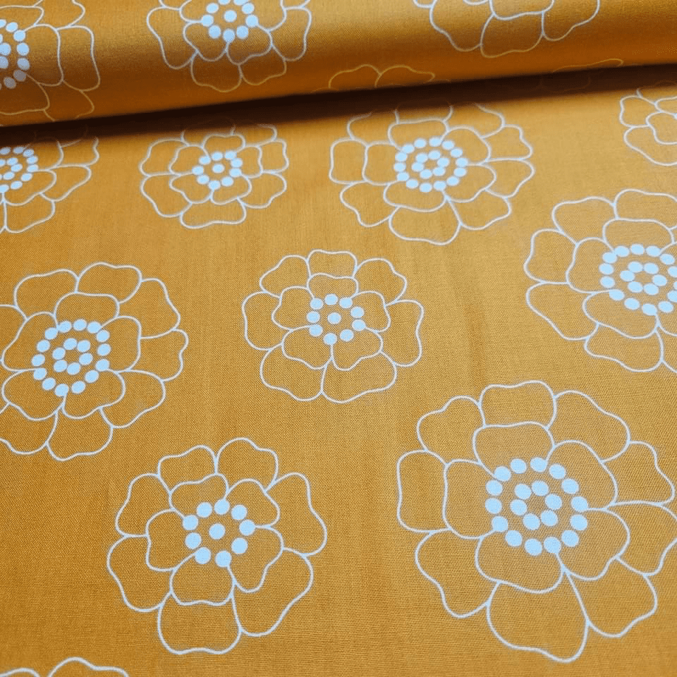 Benartex - Palm Springs Orange Flower 100% Cotton Fabric - Crafts and Quilts