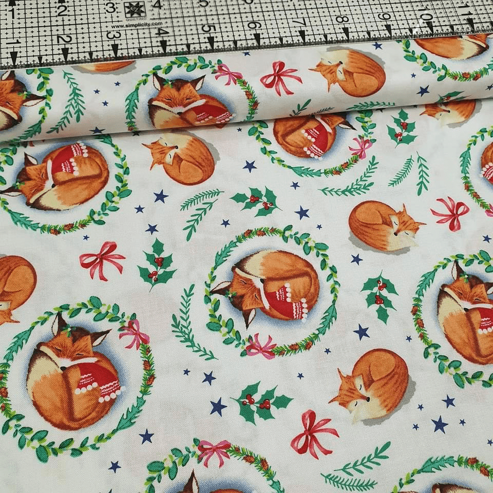 Blank Quilting - Nordic Forest Foxes 9574 100% Cotton Fabric - Crafts and Quilts