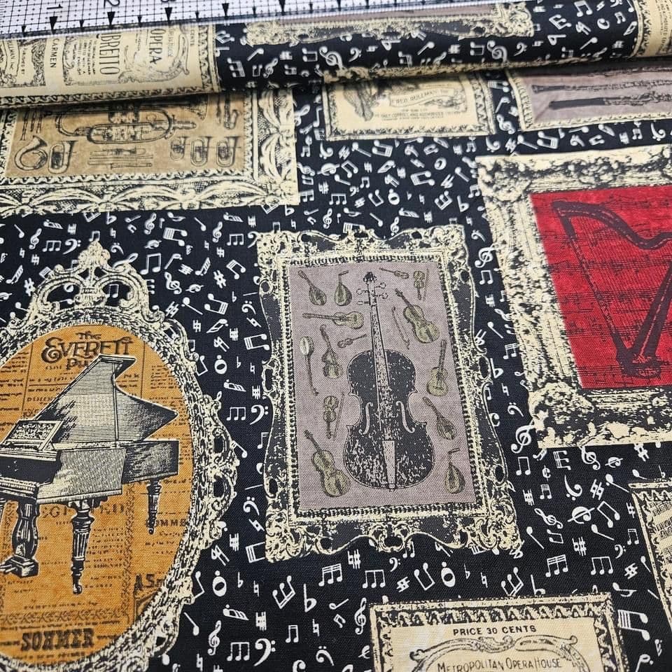 Blank Quilting - Symphony Suite Instruments 7358 100% Cotton Fabric - Crafts and Quilts