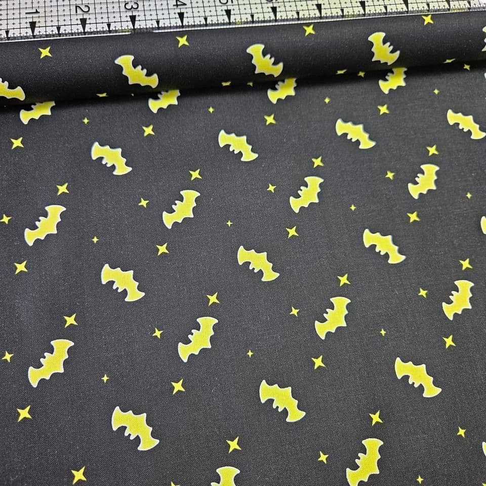 Camelot Cottons - DC Justice League Batman Bat Signal Black 23421306 100% Cotton Fabric