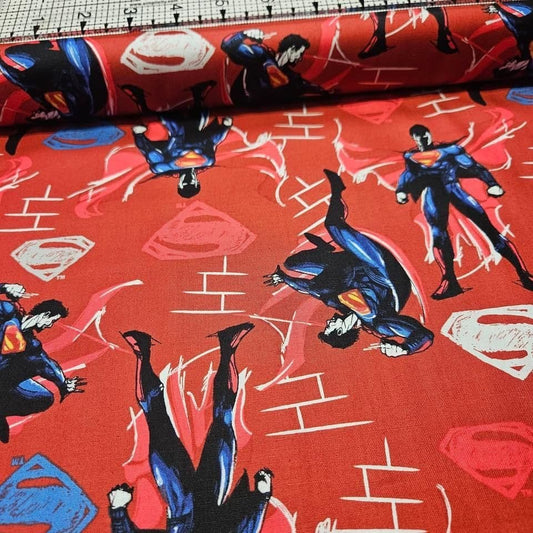 Camelot Cottons - DC Justice League Batman vs Superman Red 23420104 100% Cotton Fabric